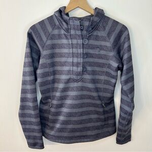 The North Face Navy Blue Stripe Crescent Sunshine Hoodie, Size Small